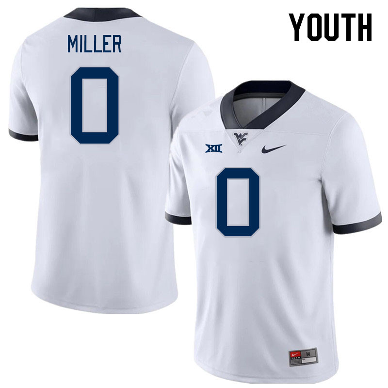 Youth #0 Montre Miller West Virginia Mountaineers College Football Jerseys Stitched Sale-White - Click Image to Close